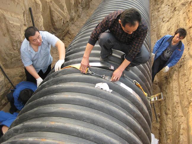 污水處理廠國(guó)標(biāo)pe波紋管施工現(xiàn)場(chǎng)